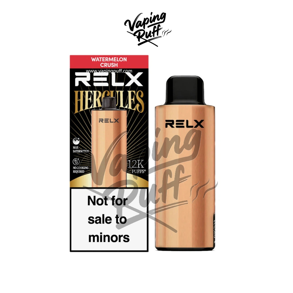 Relx Herc 12000 Puffs vape, sweet and juicy watermelon crush flavor.