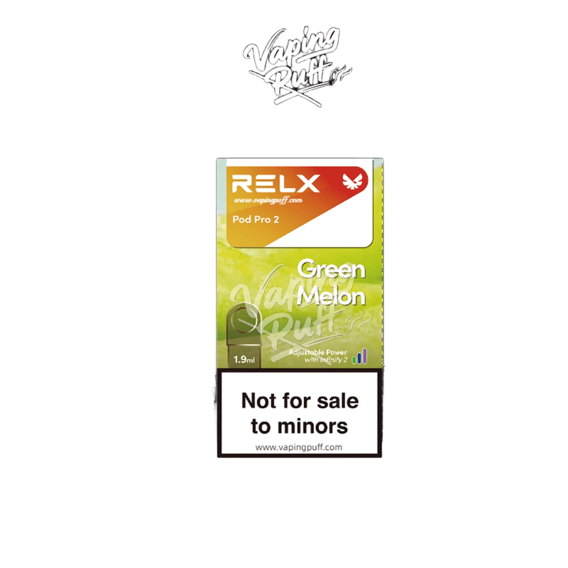 RELX Infinity Pod Pro 2 Green Melon sweet flavored pod.