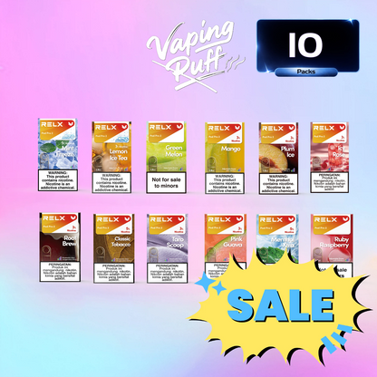 Clearance Sale –  10 × Relx Pods $81.59