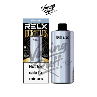 Relx Herc 12000 Puffs disposable vape, delicious blueberry flavor pod.