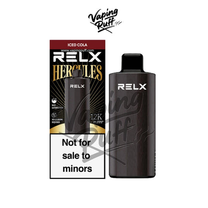 Relx Herc 12000 Puffs vape, classic iced cola refreshing flavor.