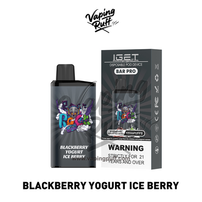 IGET Bar Pro 10000 Puffs disposable vape in Blackberry Yogurt Ice Berry – buy online at VapingPuff Australia.