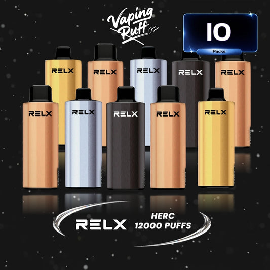 10 x Relx Herc 12000 Puffs $549.99