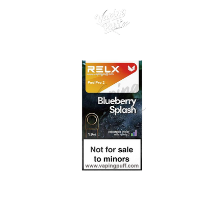 RELX Pod 650 puffs disposable vape in Blueberry Splash – buy online at VapingPuff Australia.