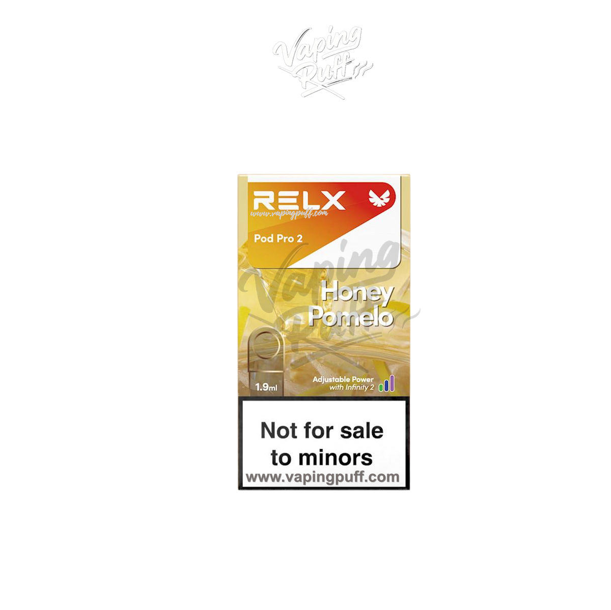 RELX Pod 650 puffs disposable vape in Honey Pomelo – buy online at VapingPuff Australia.